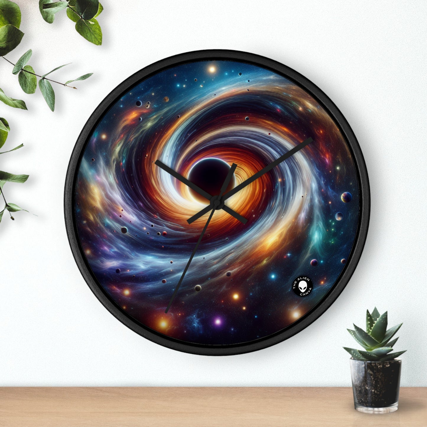 "Galactic Vortex: The Colorful Dance of Stars and Planets" - The Alien Wall Clock