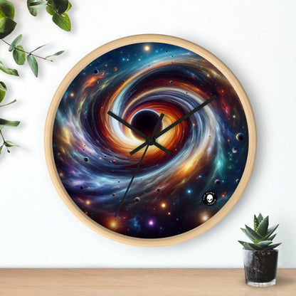 "Vórtice galáctico: la danza colorida de estrellas y planetas" - El reloj de pared alienígena