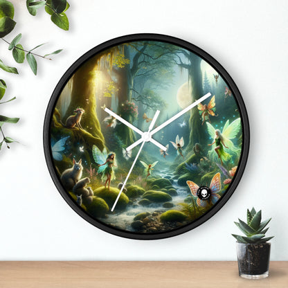 "Forêt enchantée au clair de lune" - L'horloge murale extraterrestre