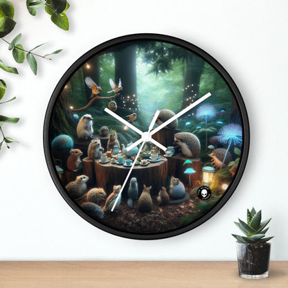 "Enchanted Tea Time: A Magical Forest Gathering" - The Alien Wall Clock