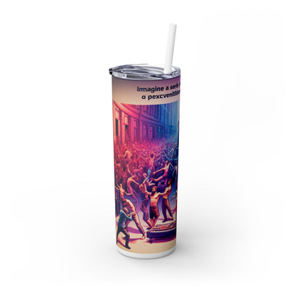 "Nature's Dance: An Immersive Visual Performance" - The Alien Maars® Skinny Tumbler avec paille 20oz Performance Art