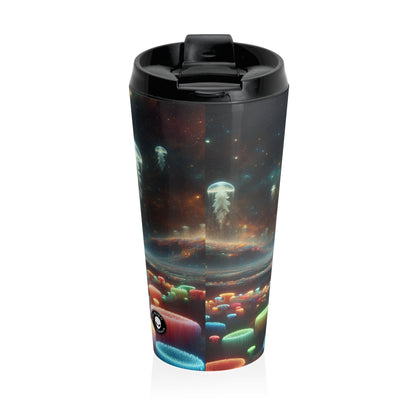 Paisaje onírico de medusas: taza de viaje de acero inoxidable de The Alien