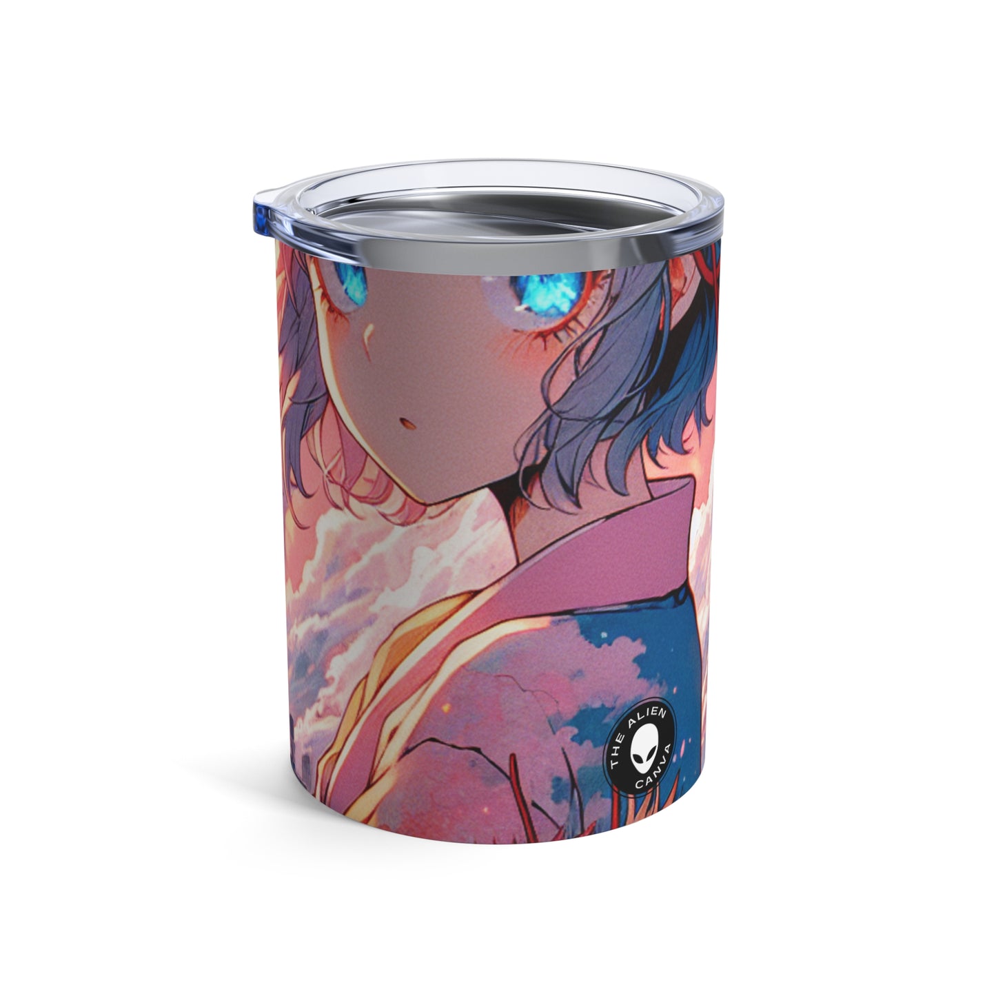 Título: "Swords ablaze: The Elemental Duel" - The Alien Tumbler 10oz Manga/Anime Art