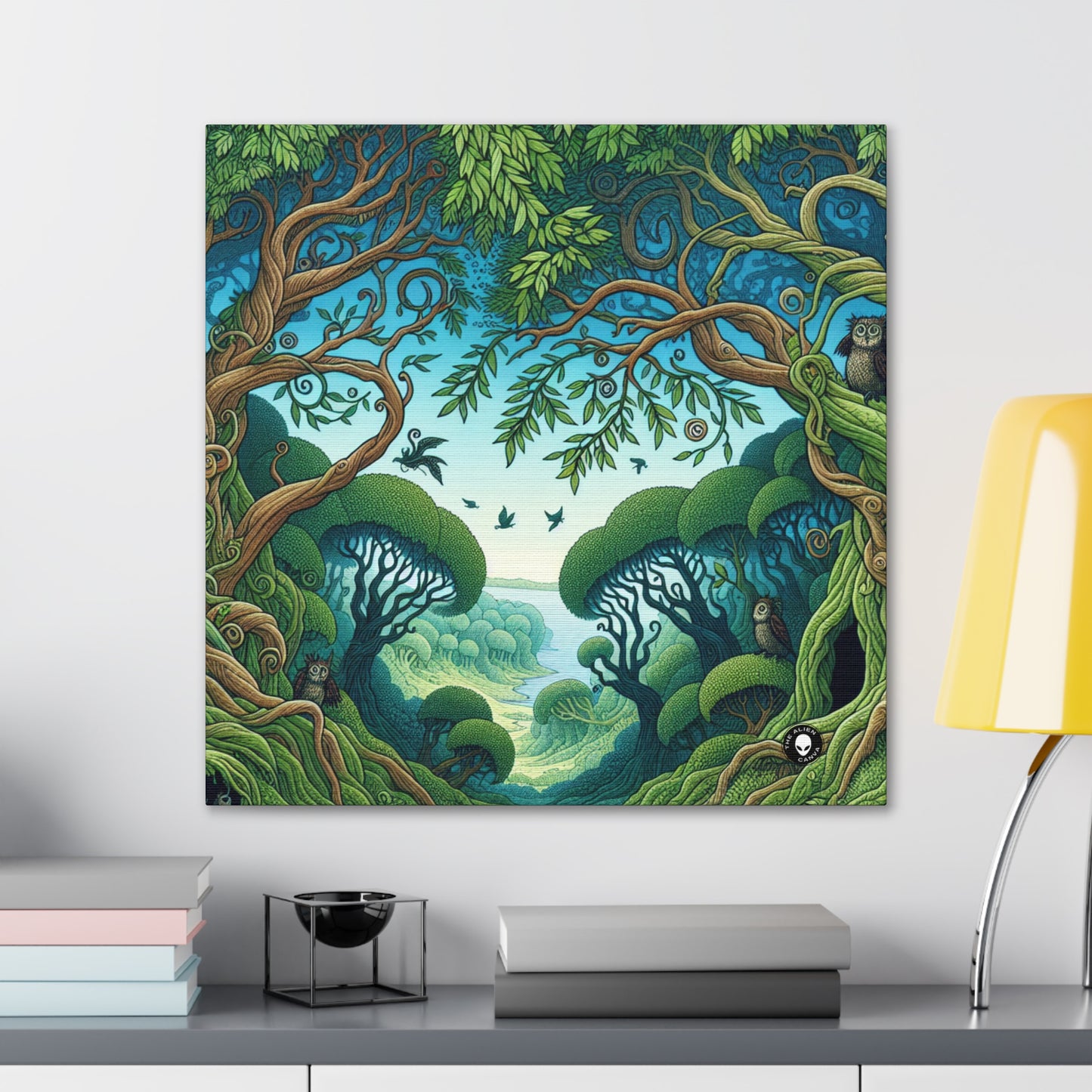 "Enchanted Woodland: Where Trees Dance and Creatures Roam" - The Alien Canva