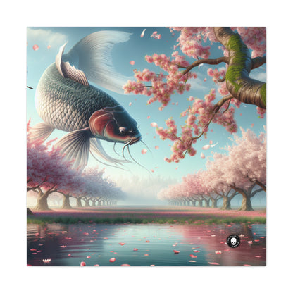 « Poissons koï dans les fleurs de cerisier : la beauté de la nature » ​​– The Alien Canva