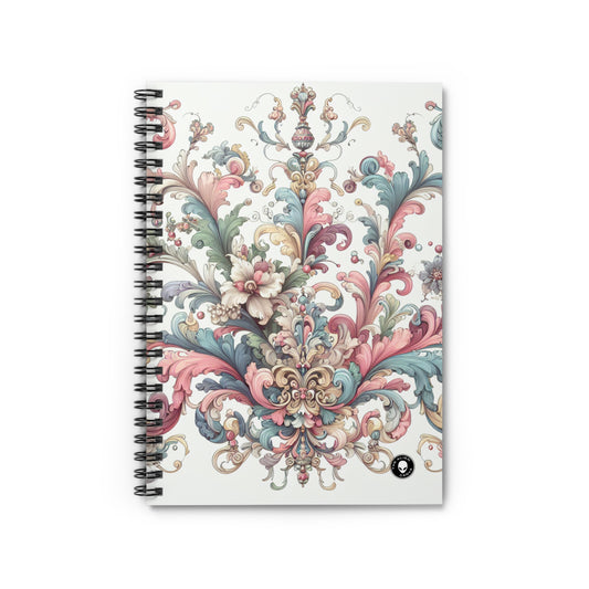 "Élégance enchantée : une soirée dans un jardin rococo" - Carnet à spirale Alien (ligne lignée) Rococo