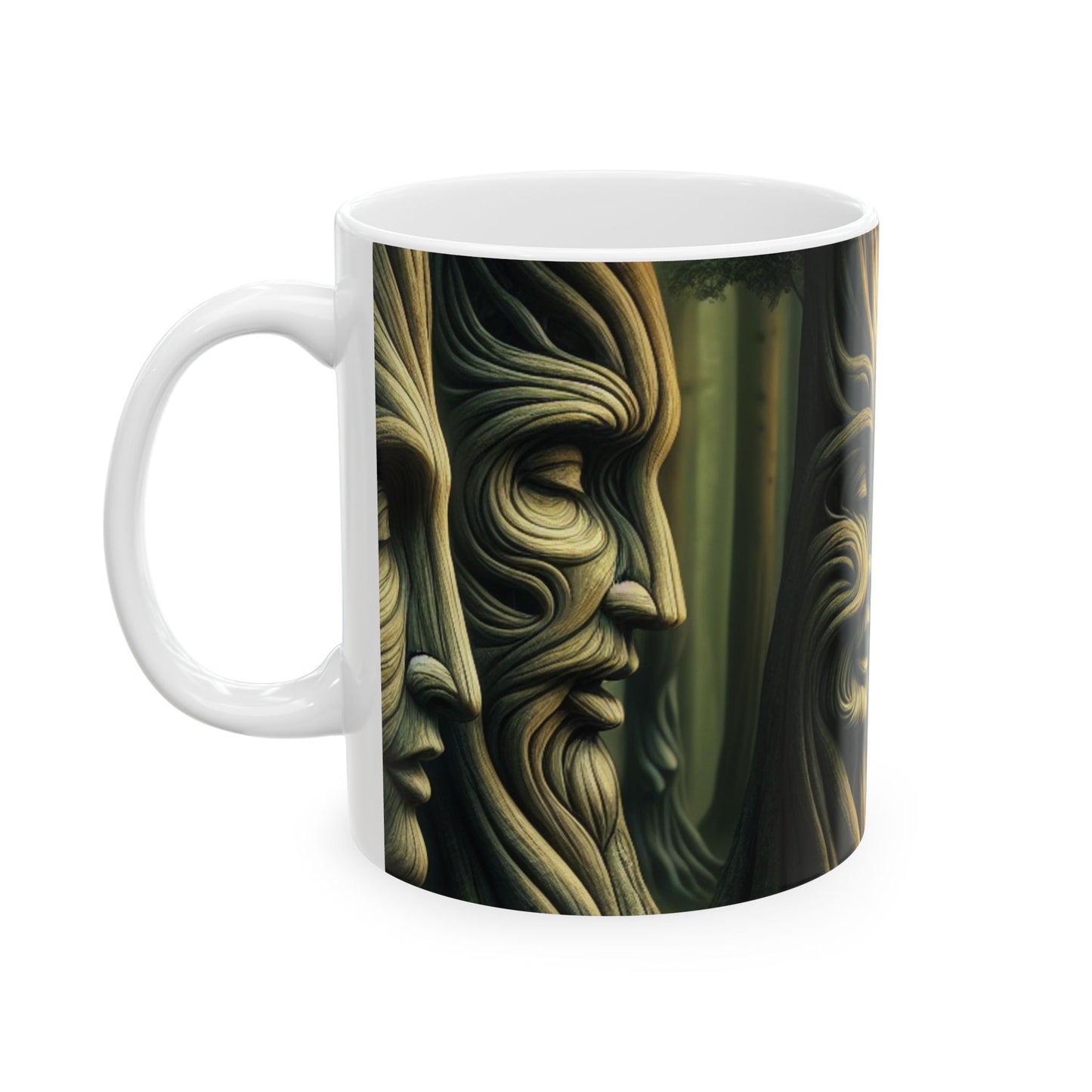 "Árboles susurrantes: secretos del bosque místico" - Taza de cerámica The Alien 11oz