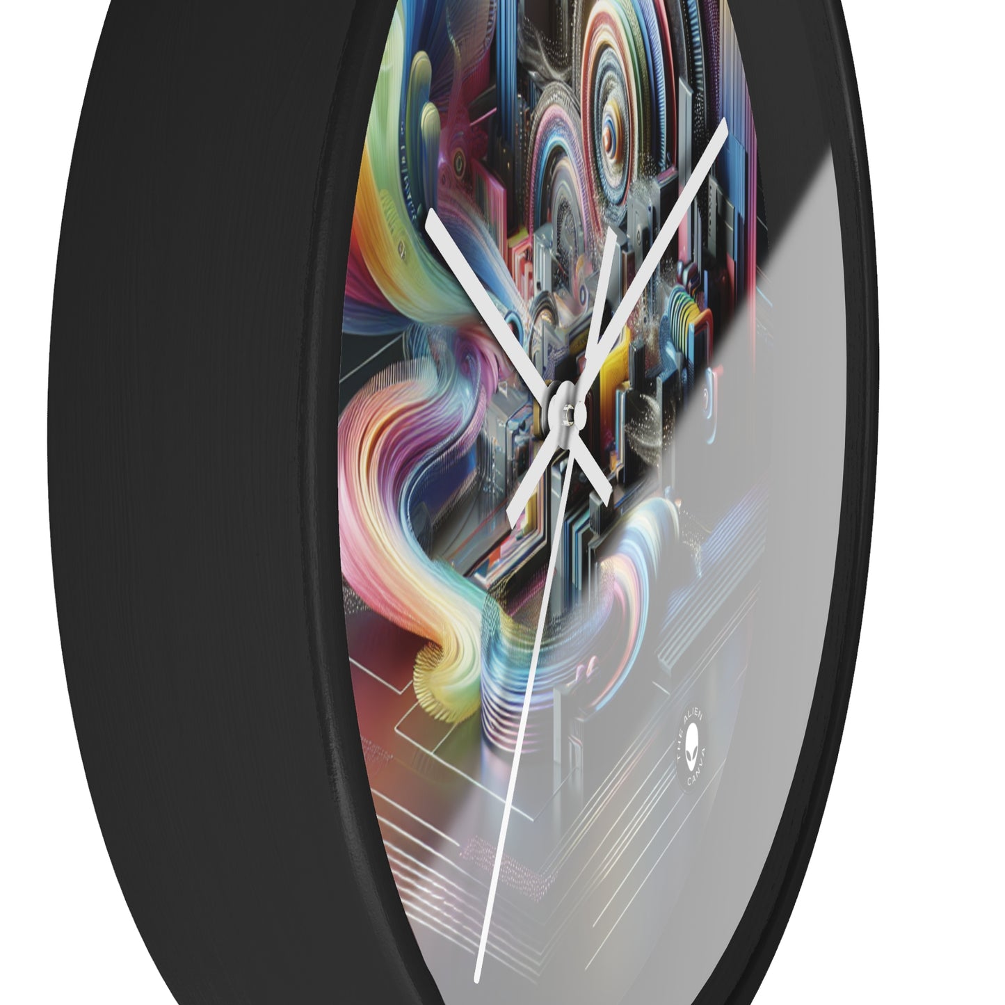 "Neon Nights: A Futuristic Urban Dream" - The Alien Wall Clock Digital Art