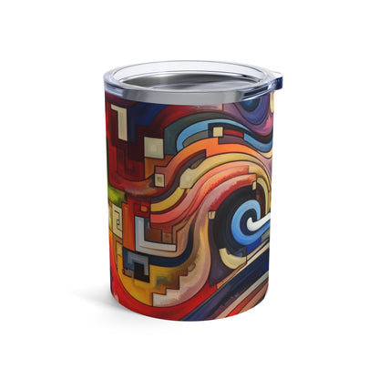 "Azul sereno: arte abstracto con formas geométricas" - The Alien Tumbler 10oz Abstract Art