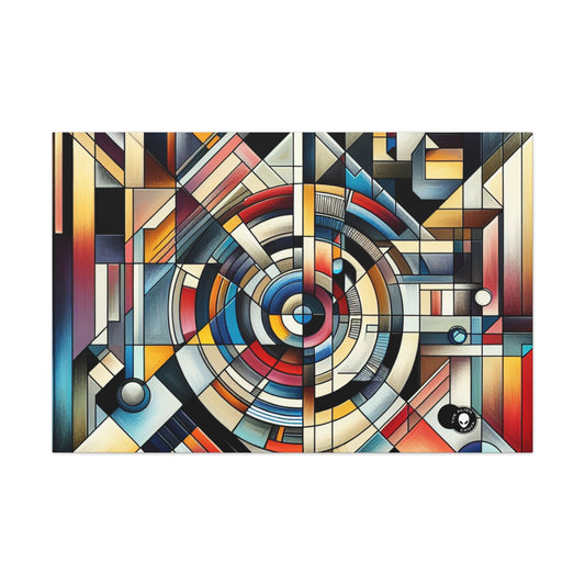 "City Lights: Geometric Nightfall" - The Alien Canva Geometric Abstraction