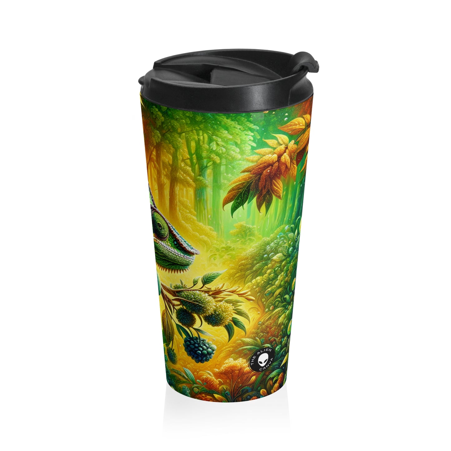 "Vibrant Woods and the Chameleon Camouflage" - The Alien Stainless Steel Travel Mug