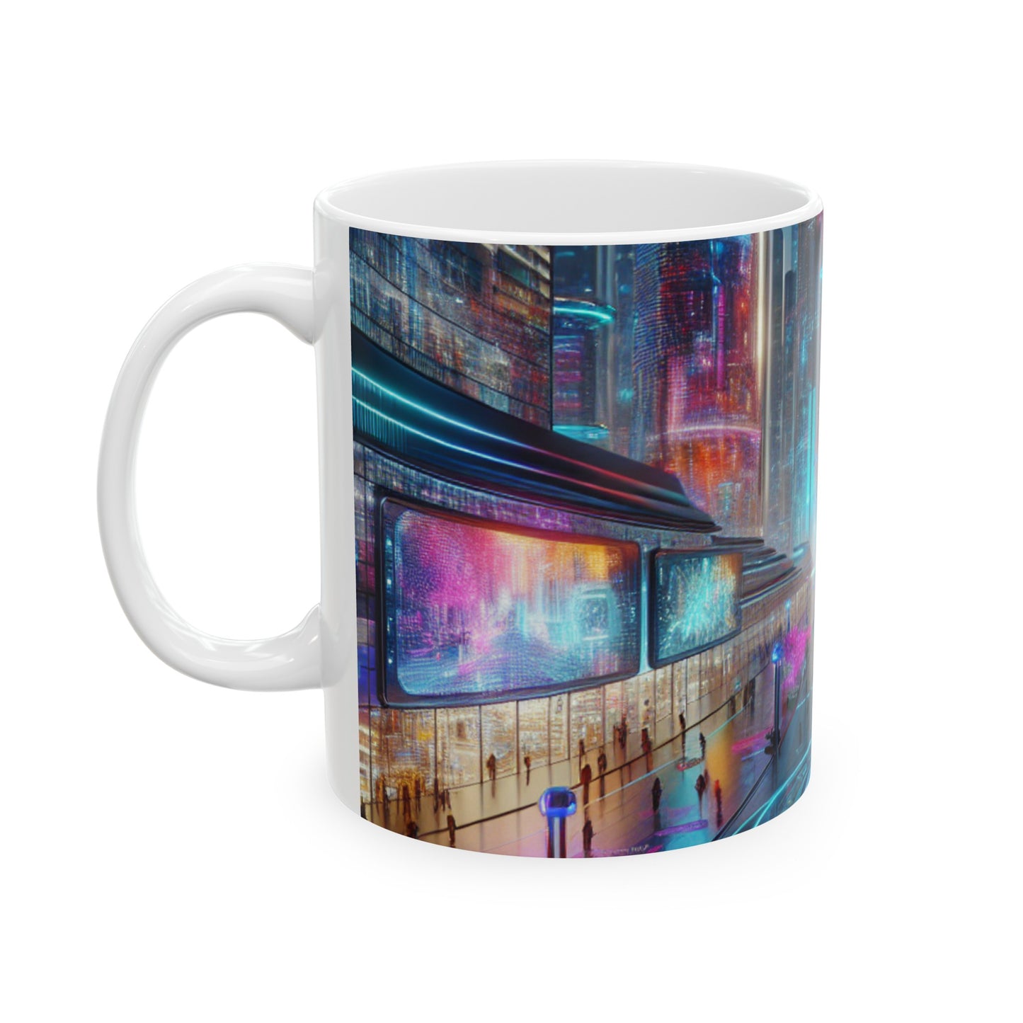 "Digital Evolution: A Technological Art Experience" - The Alien Ceramic Mug 11oz Electronic Art