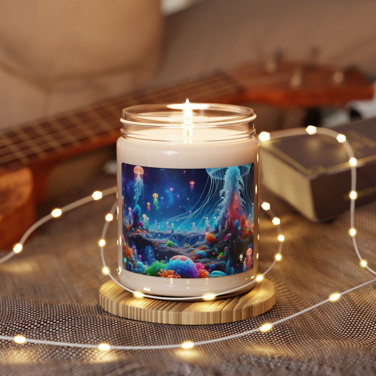 "Neon Jellyfish Fantasia: A Surreal Underwater Odyssey" - The Alien Scented Soy Candle 9oz