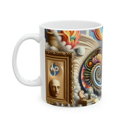 "Fusion Temporelle : Paysage Surréaliste" - La Tasse en Céramique Alien 11oz Surréalisme