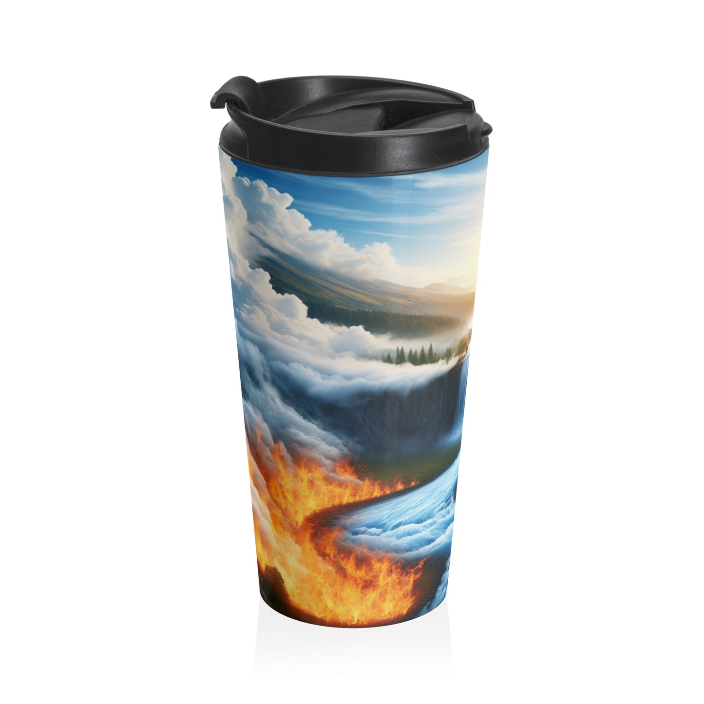 "Fusion of Elements: Harmony in Contrast" - The Alien Stainless Steel Travel Mug