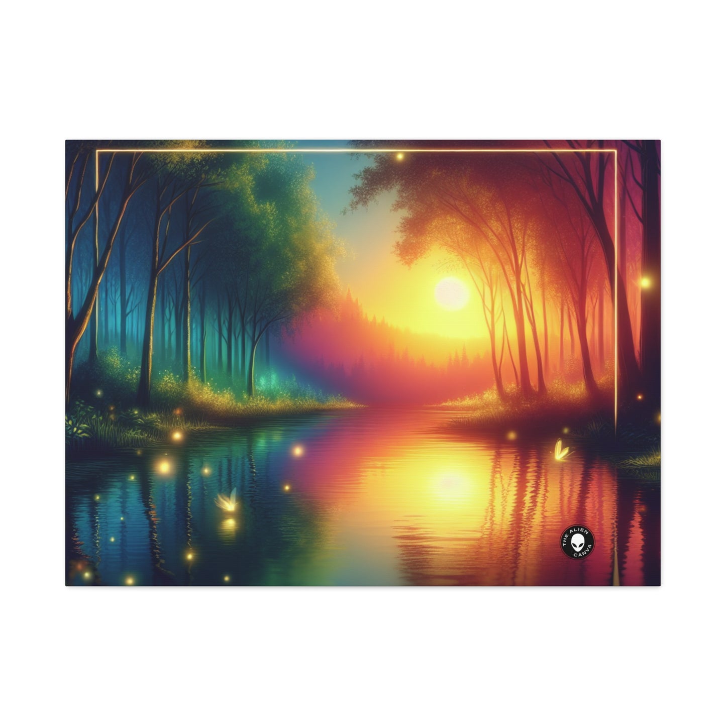 "Dusk Enchantment: A Magical Forest Scene" - The Alien Canva