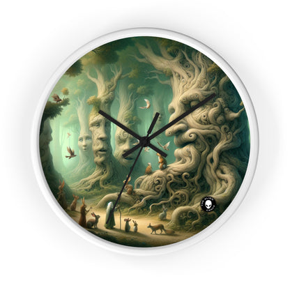 "Enchanted Whispering Forest" - The Alien Wall Clock