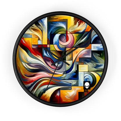 "Une tension de formes" - L'horloge murale Alien de style expressionnisme abstrait