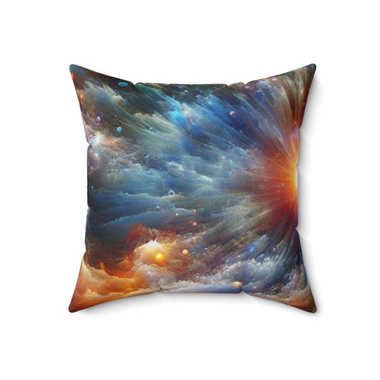 "Galactic Creation: A Kaleidoscope of Cosmic Wonder"- The Alien Spun Polyester Square Pillow