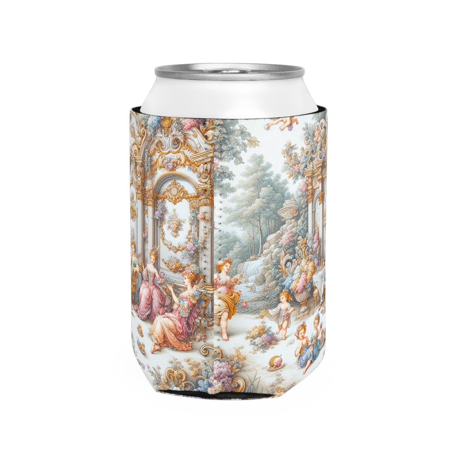 "Un jardin de délices rococo : une extravagance fantaisiste" - The Alien Can Cooler Sleeve Rococo