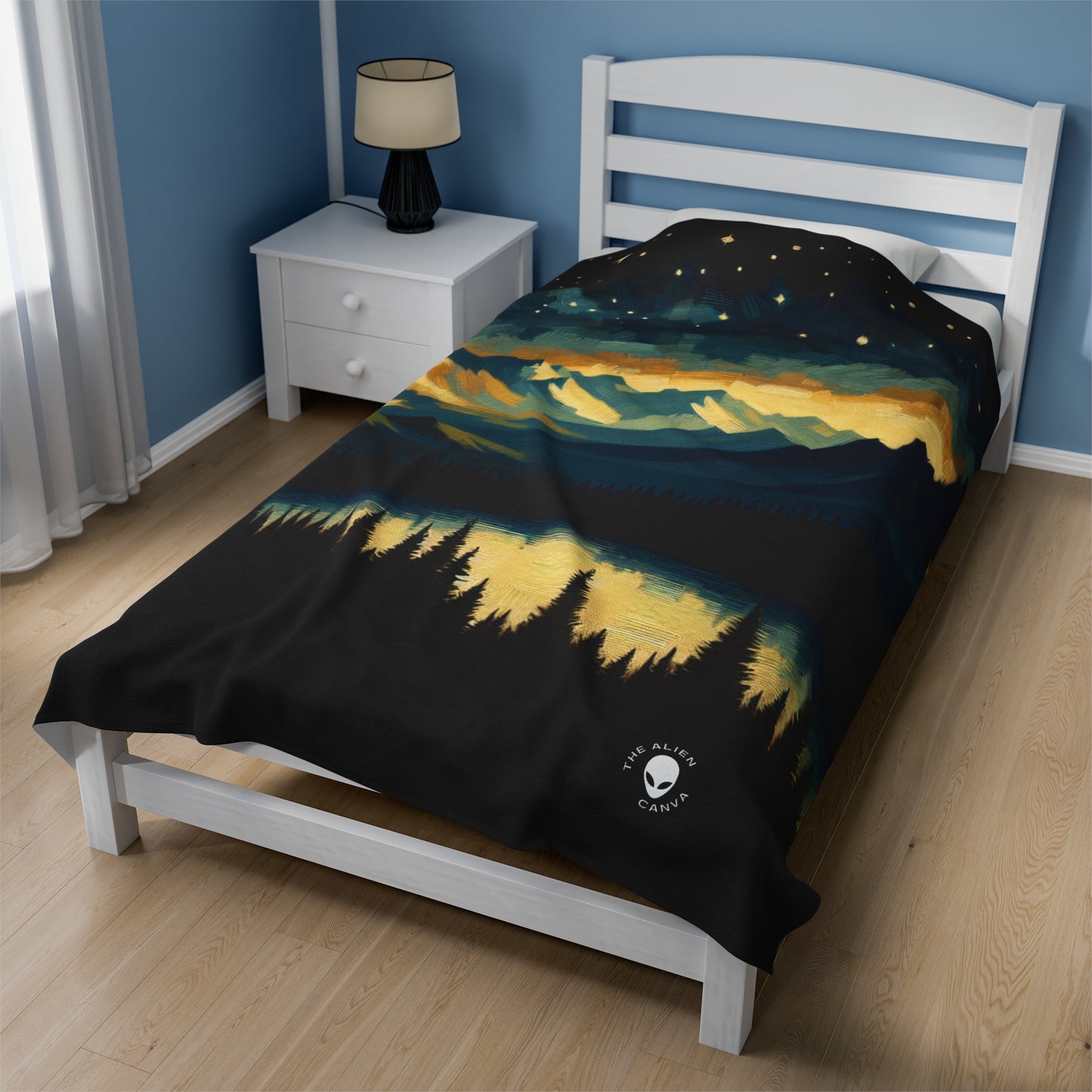 "Silent Sentinel of the Shadowed Woods" - The Alien Velveteen Plush Blanket Tenebrism