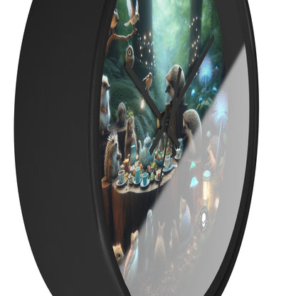 "Enchanted Tea Time: A Magical Forest Gathering" - The Alien Wall Clock