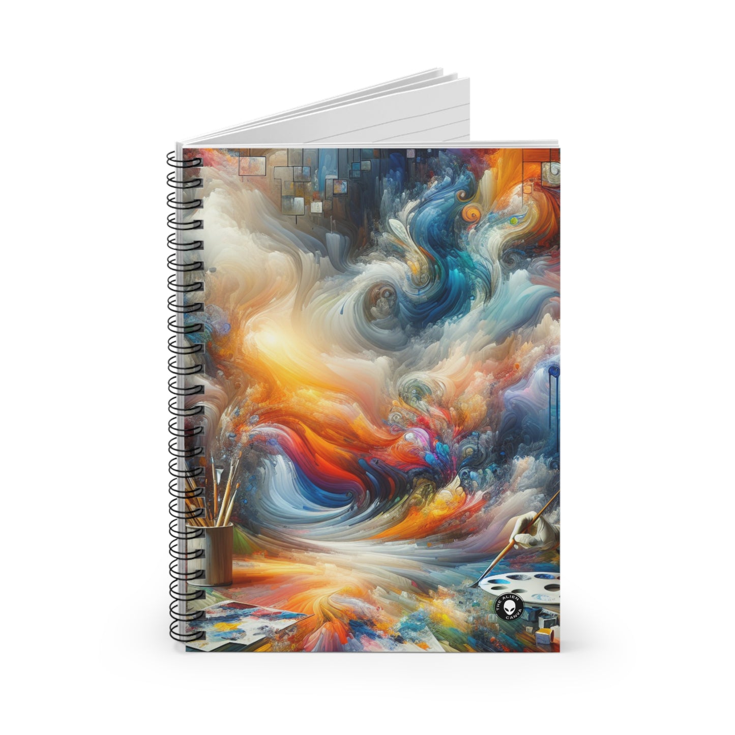"Mystical Forest: A Whimsical Wonderland" - The Alien Spiral Notebook (Ruled Line) Digital Painting