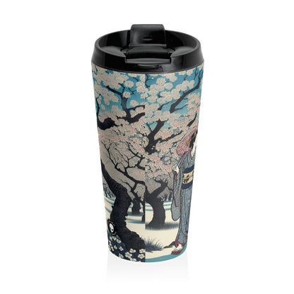 "Blossoming Sky" - La tasse de voyage en acier inoxydable Alien Ukiyo-e (impression sur bois japonaise)