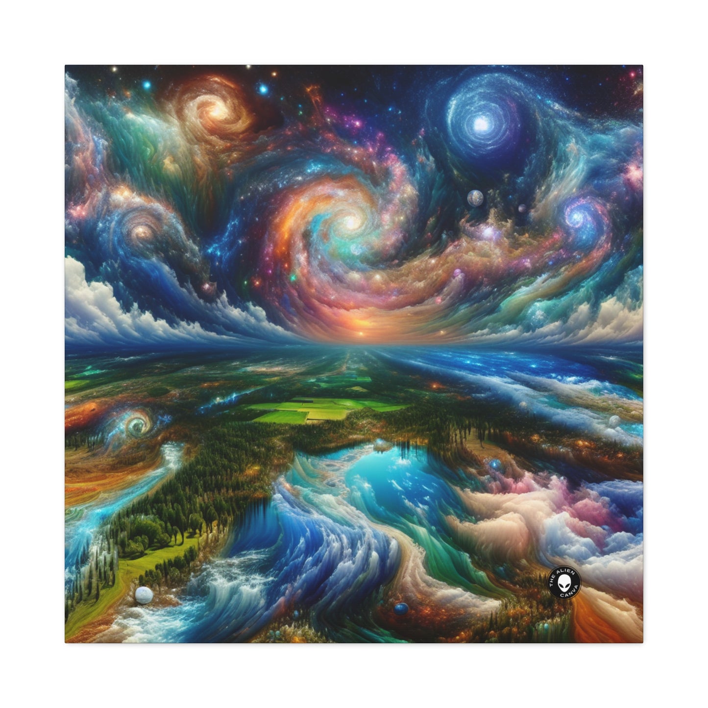 "Galactic Patchwork: A Surreal Landscape" - The Alien Canva