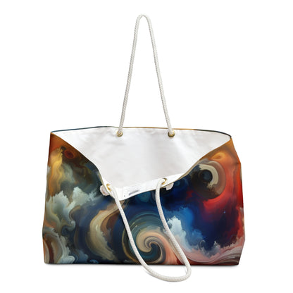 "Chaotic Balance: A Universe of Color" - The Alien Weekender Bag Abstract Art Style