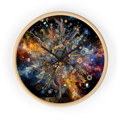 "Art corporel de la nuit étoilée : couleurs vives et traits tourbillonnants" - The Alien Wall Clock Body Art