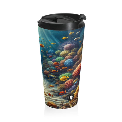 "Beneath the Waves: Treasure in the Coral Reef" - The Alien Stainless Steel Travel Mug