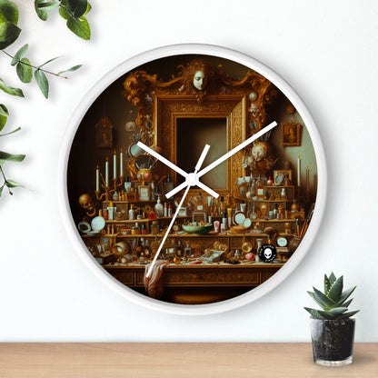 "The Vanity of Luxury: A Modernized Vanitas" - The Alien Wall Clock Vanitas Painting