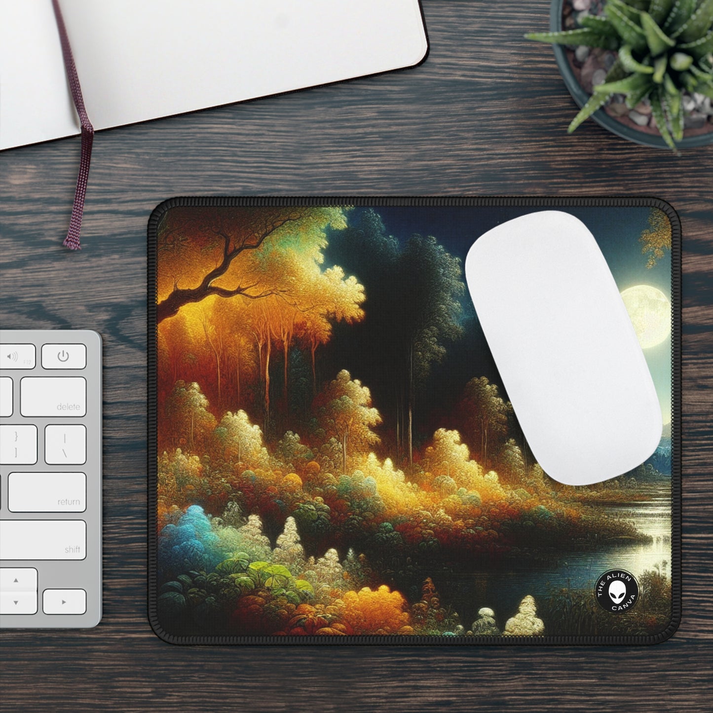 "Light and Dark in the Moonlight" - The Alien Gaming Mouse Pad Post-Impressionism