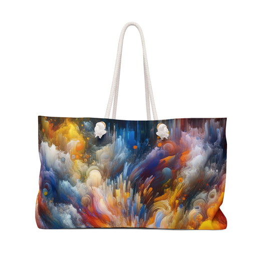 "Chaos vibrant". - Le sac Alien Weekender Style expressionnisme abstrait