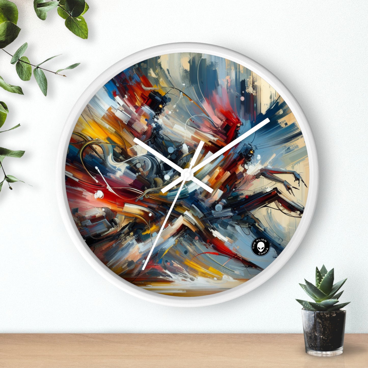 "Dance-Off Fury: A Vibrant Battle of Rival Street Crews" - The Alien Wall Clock Action Art