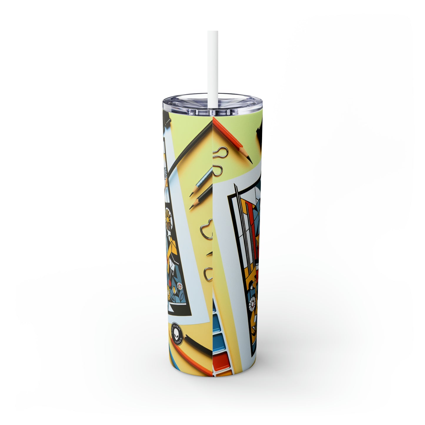 « Ville constructive : une célébration vibrante du progrès urbain » - The Alien Maars® Skinny Tumbler with Straw 20oz Constructivisme