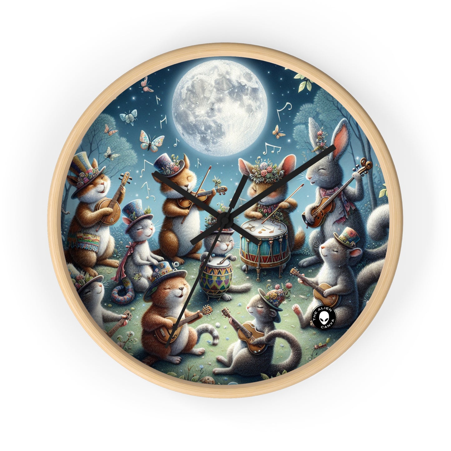 "Moonlit Melodies in the Enchanted Forest" - The Alien Wall Clock