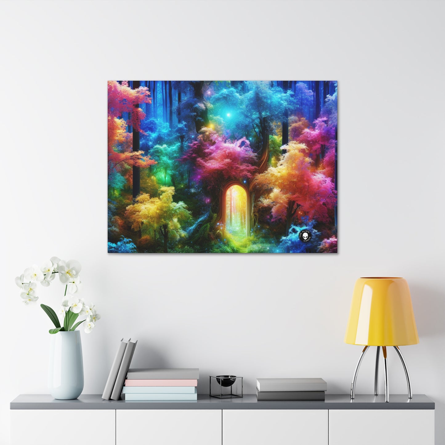 "Bosque Arcoiris Encantado: Puerta al Reino Invisible" - The Alien Canva