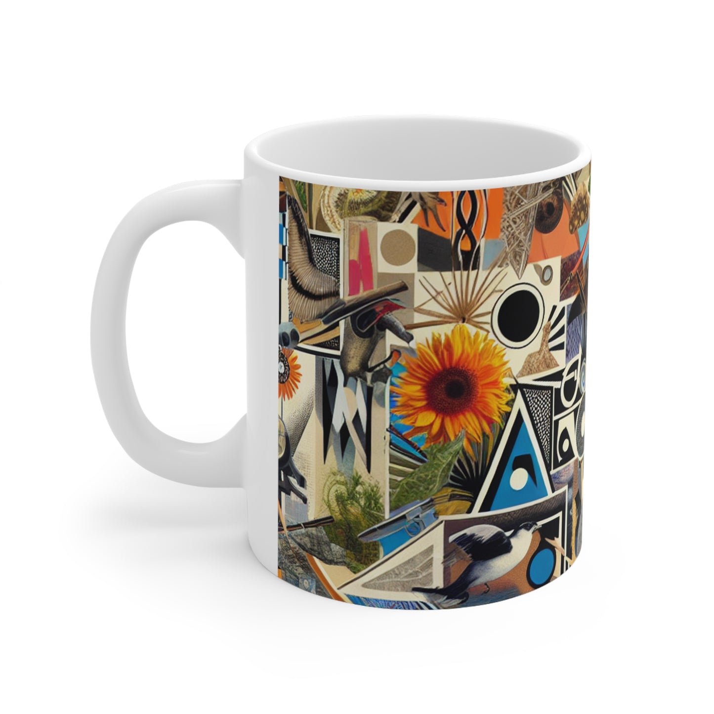 "Poesía misteriosa del mundo natural" - Taza de cerámica The Alien de 11 oz estilo dadaísmo