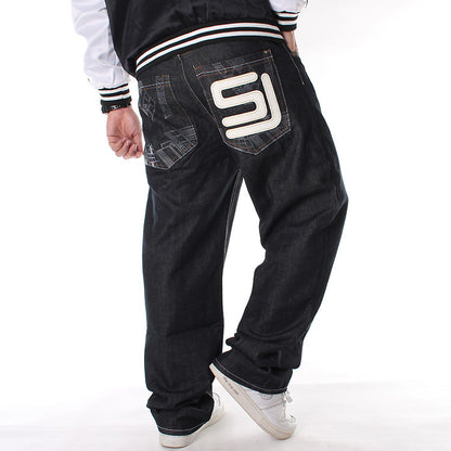 Pantalones de talla grande para hombre Pantalones de skate sueltos con estampado hip-hop