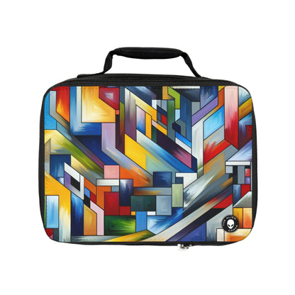 "City Pulse: A Vibrant Nighttime Geometric Journey"- The Alien Lunch Bag Hard-edge Painting