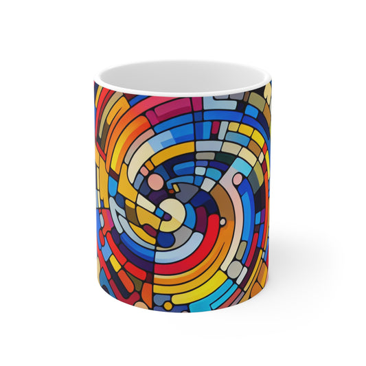 "Posibilidades infinitas" - La taza de cerámica alienígena estilo arte abstracto de 11 oz