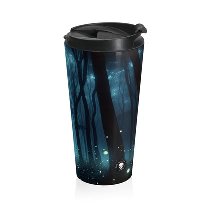 "Guided by Fireflies: A Forest's Secret Lightshow" - The Alien Stainless Steel Travel Mug