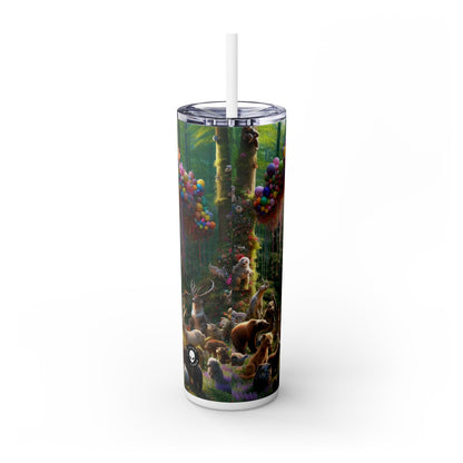 "Fiesta del bosque": vaso estrecho con pajita de 20 oz de Alien Maars®