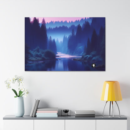 "Twilight Tranquility : Réflexions sur la rivière forestière" - The Alien Canva