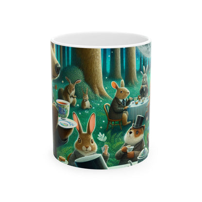 « Thé au clair de lune enchanté dans la forêt » - Tasse en céramique Alien 11 oz