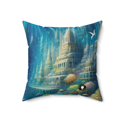 "Enchanted Underwater City"- The Alien Spun Polyester Square Pillow