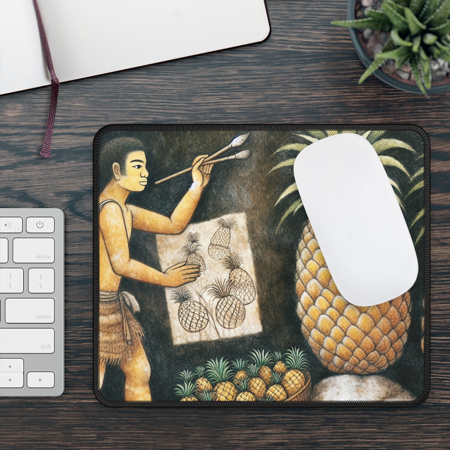 "Pineapple Harvest" - The Alien Gaming Mouse Pad Estilo de pintura rupestre