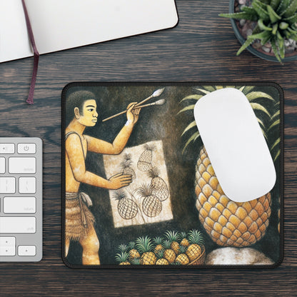 "Pineapple Harvest" - Le style de peinture rupestre du tapis de souris Alien Gaming